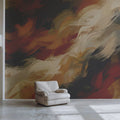 Abstract Earthy Brushstroke Mural Wallpaper — Organic Movement Mural Wallpaper - pure wallpaper artwork