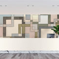 Sketchy Geometric Squares Mural Wallpaper — Mid-Century Abstract Mural Wallpaper - pure wallpaper artwork