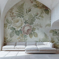 Victorian Botanical Rose and Hydrangea Mural Wallpaper - pure wallpaper artwork