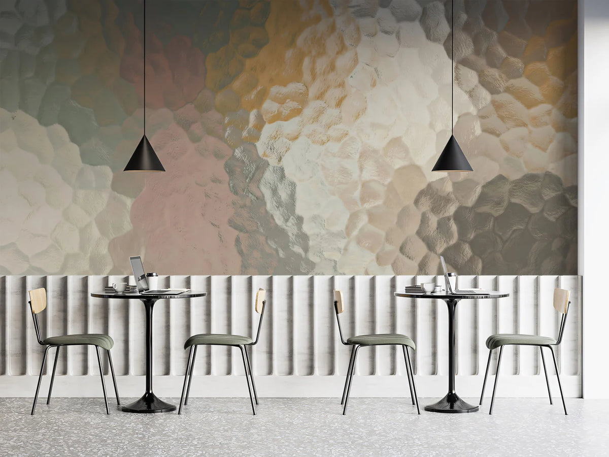 Frosted Glass Mosaic Mural Wallpaper — Soft Abstract Light Mural Wallpaper - pure wallpaper artwork