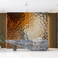 Hammered Metallic Surface Mural Wallpaper — Warm Industrial Abstract Mural Wallpaper - pure wallpaper artwork