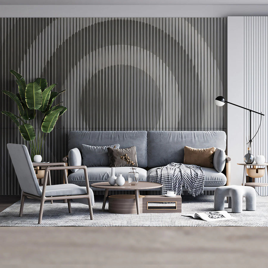 Optical Circle Mural Wallpaper — Modern Monochrome Geometric Art Mural Wallpaper