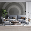Optical Circle Mural Wallpaper — Modern Monochrome Geometric Art Mural Wallpaper - pure wallpaper artwork