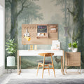Misty Woodland Deer Mural Wallpaper — Atmospheric Nature Scene Mural Wallpaper - pure wallpaper artwork