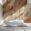 Abstract Sand Swirls Mural Wallpaper — Warm Fluid Art Mural Wallpaper - pure wallpaper artwork