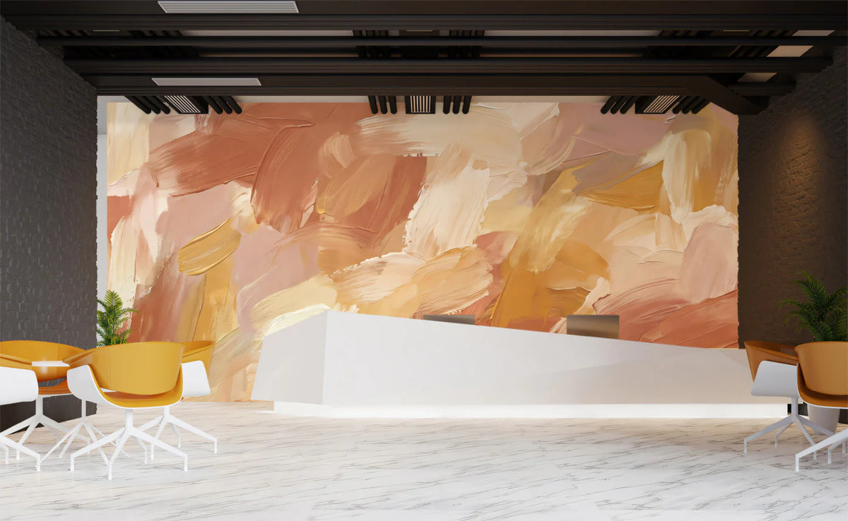 Abstract Earth Tone Brushstroke Mural Wallpaper — Artisan Paint Mural Wallpaper - pure wallpaper artwork