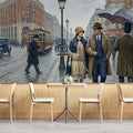 Vintage Parisian Street Scene Mural Wallpaper for Elegant Interiors Mural Wallpaper - pure wallpaper artwork