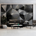 Monochrome Geometric Diamond Mural Wallpaper — Modern Optical Illusion Mural Wallpaper - pure wallpaper artwork
