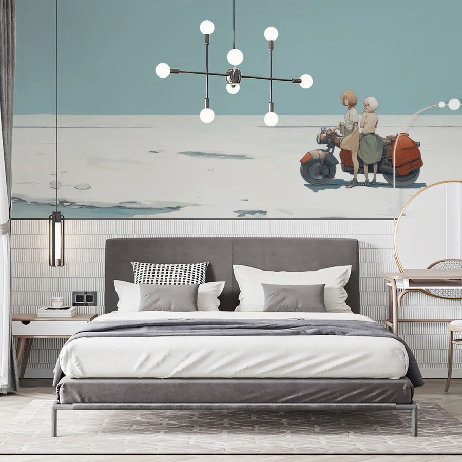 Anime Adventure Salt Flat Mural Wallpaper — Boundless Horizon Mural Wallpaper