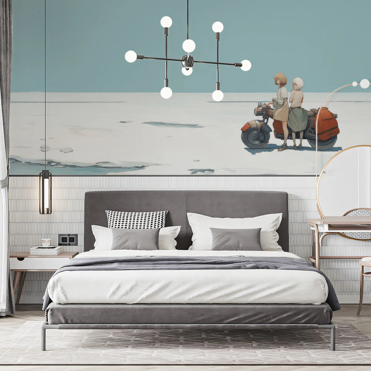 Anime Adventure Salt Flat Mural Wallpaper — Boundless Horizon Mural Wallpaper - pure wallpaper artwork
