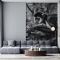 Colobus Monkey Jungle Mural Wallpaper — Monochrome Etching Design Mural Wallpaper - pure wallpaper artwork