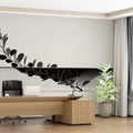 Minimalist Botanical Branch Mural — Black and White Art Mural Wallpaper - pure wallpaper artwork