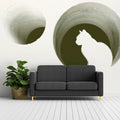 Minimalist Cat Silhouette Mural Wallpaper — Modern Tunnel Design Mural Wallpaper - pure wallpaper artwork