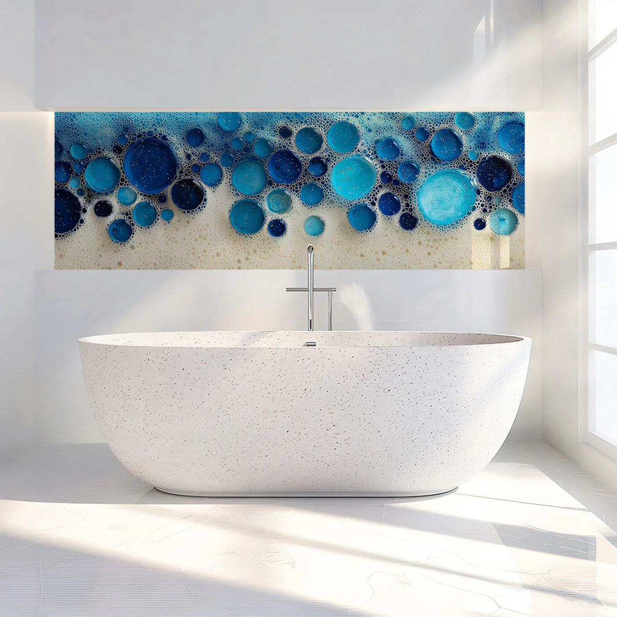 Abstract Liquid Blue Bubble Mural Wallpaper — Fluid Modern Art Mural Wallpaper - pure wallpaper artwork