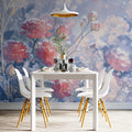 Snow-Dusted Pink Rose Mural Wallpaper — Romantic Winter Floral Mural Wallpaper - pure wallpaper artwork