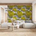 Chrysanthemum Wave Mural Wallpaper — Traditional Asian Art Design Mural Wallpaper - pure wallpaper artwork