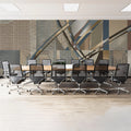 Metallic Geometric Abstract Mural Wallpaper — Modern Architectural Mural Wallpaper - pure wallpaper artwork