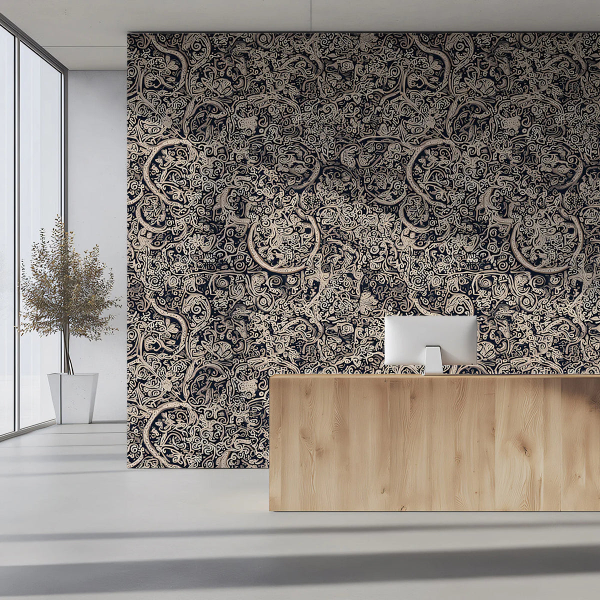 Tangled Filigree Mural Wallpaper — Gothic Maximalist Aesthetic Mural Wallpaper - pure wallpaper artwork