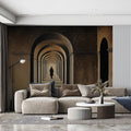 Arched Corridor Mural Wallpaper — Architectural Oil Painting Mural Wallpaper - pure wallpaper artwork