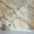 Cream and Gold Marble Texture Mural Wallpaper — Organic Stone Finish Mural Wallpaper - pure wallpaper artwork