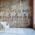 Rustic Quote Wall Mural — Distressed Plaster Script Wallpaper Mural Wallpaper - pure wallpaper artwork
