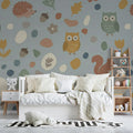 Woodland Creatures Mural Wallpaper — Playful Nature Scene Mural Wallpaper - pure wallpaper artwork