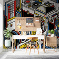 Exploded Camera Pop Art Mural Wallpaper — Isometric Photography Mural Wallpaper - pure wallpaper artwork