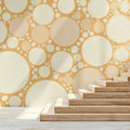 Organic Pebble Mural Wallpaper — Soft Apricot and Cream Circles Mural Wallpaper - pure wallpaper artwork