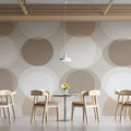 Overlapping Circles Mural Wallpaper — Soft Neutral Mid-Century Style Mural Wallpaper - pure wallpaper artwork