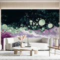 Fluid Acrylic Swirl Mural Wallpaper — Deep Plum and Seafoam Mural Wallpaper - pure wallpaper artwork