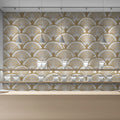 Art Deco Fan Mural Wallpaper — Geometric Bronze and Cream Pattern Mural Wallpaper - pure wallpaper artwork