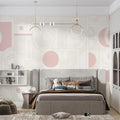 Geometric Arcs Mural Wallpaper — Pale Pink Modern Minimalist Mural Wallpaper - pure wallpaper artwork