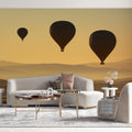 Hot Air Balloon Desert Mural Wallpaper — Cinematic Golden Horizon Mural Wallpaper - pure wallpaper artwork