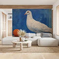 White Pigeon and Orange Oil Painting Mural Wallpaper - pure wallpaper artwork