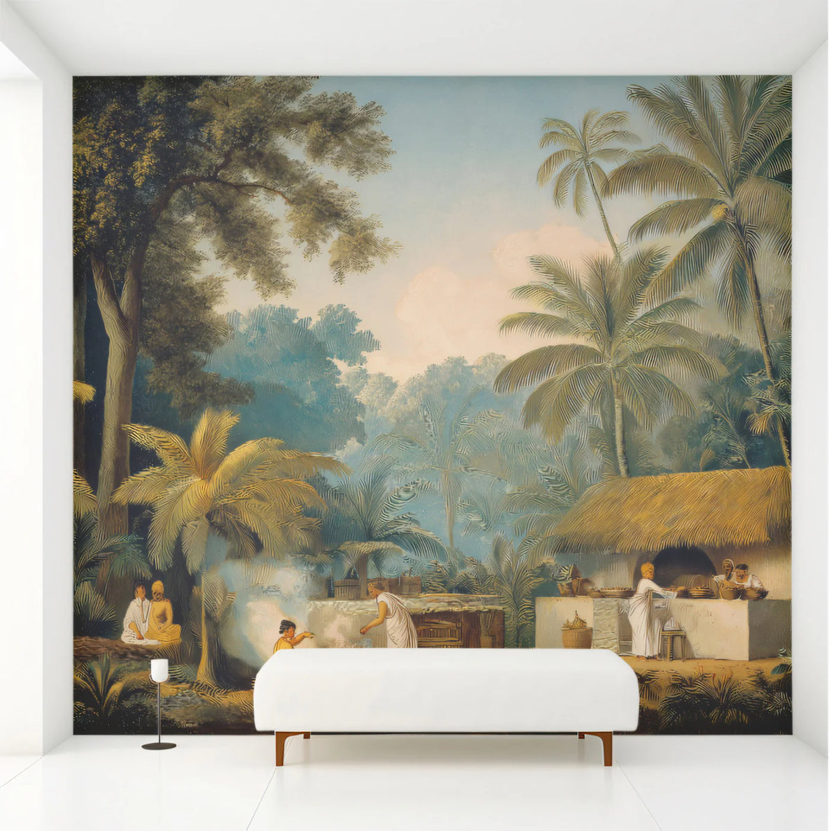 Tropical Explorer Landscape Mural Wallpaper — Vintage Art Style Mural Wallpaper - pure wallpaper artwork