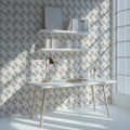 Minimalist Record Motif Mural Wallpaper — Mid-Century Neutral Mural Wallpaper - pure wallpaper artwork