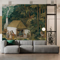 Classical Landscape Mural Wallpaper Tropical Forest Village Mural Wallpaper - pure wallpaper artwork