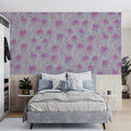 Floating Chrysanthemum Mural Wallpaper — Soft Violet Floral Mural Wallpaper - pure wallpaper artwork