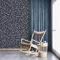 Intricate Filigree Mural Wallpaper — Navy and Beige Vine Repeat Mural Wallpaper - pure wallpaper artwork