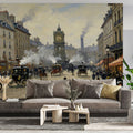 Impressionist Paris Street Mural Wallpaper — Vintage City Scene Mural Wallpaper - pure wallpaper artwork