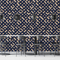 Navy Lattice Geometric Mural Wallpaper — Moroccan Inspired Decor Mural Wallpaper - pure wallpaper artwork