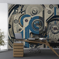 Mechanical Watch Movement Mural Wallpaper — Modern Industrial Art Mural Wallpaper - pure wallpaper artwork