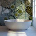 Fluid Cell Abstract Mural Wallpaper — Sage and Slate Organic Decor Mural Wallpaper - pure wallpaper artwork
