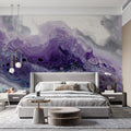 Fluid Purple and Teal Marble Mural Wallpaper — Modern Abstract Mural Wallpaper - pure wallpaper artwork