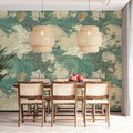 Japanese Wave and Peony Mural Wallpaper — Artistic Chinoiserie Mural Wallpaper - pure wallpaper artwork