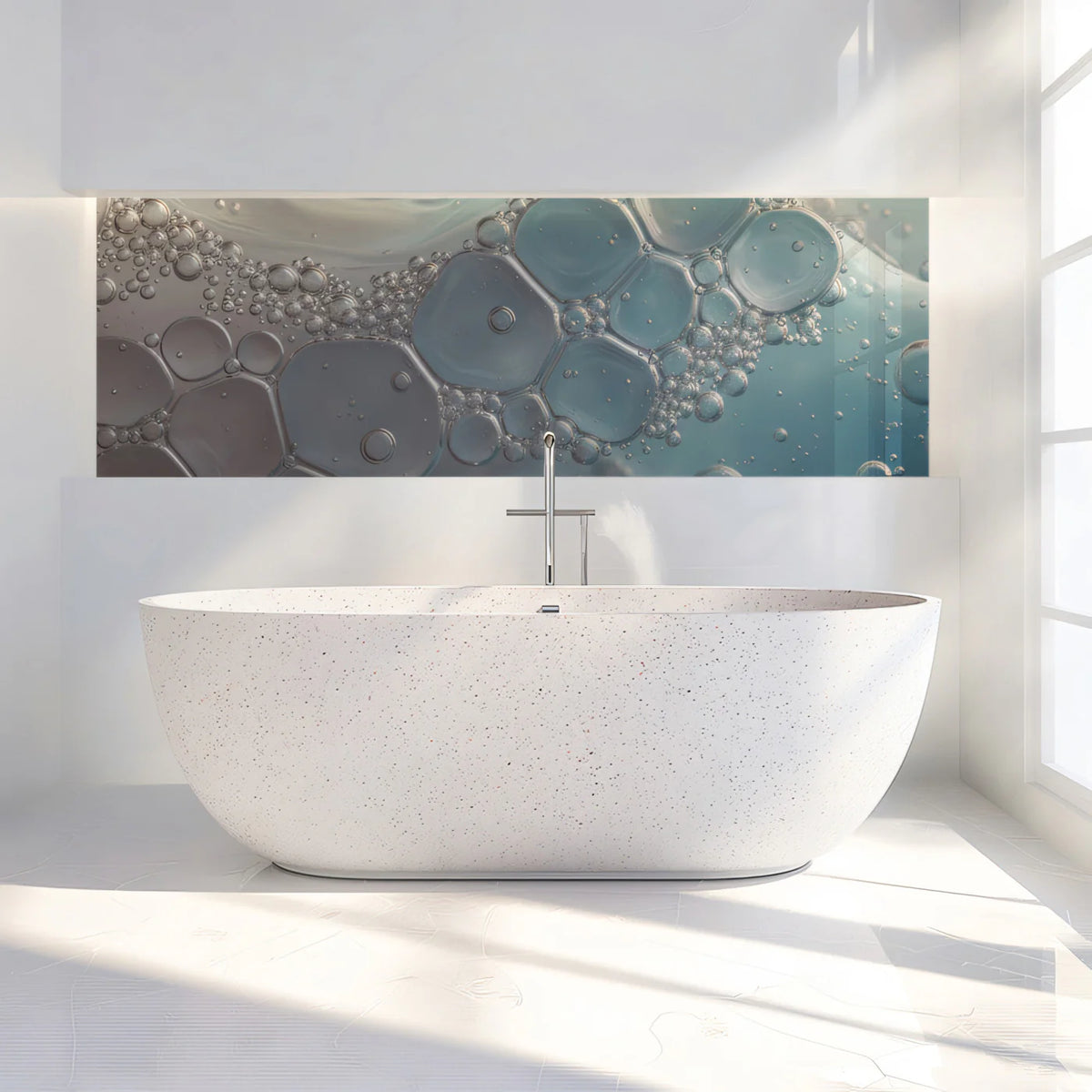 Macro Fluid Bubble Mural Wallpaper — Soft Blue Abstract Mural Wallpaper - pure wallpaper artwork