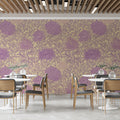 Vintage Purple Chrysanthemum Mural Wallpaper — Traditional Floral Mural Wallpaper - pure wallpaper artwork