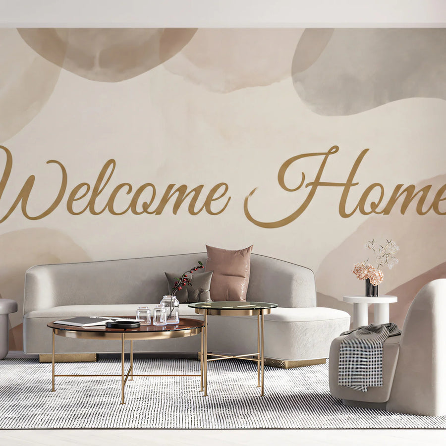 Abstract Watercolor Shapes Mural Wallpaper in Earthy Tones Mural Wallpaper