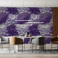 Deep Violet Chrysanthemum Mural Wallpaper — Botanical Art Mural Wallpaper - pure wallpaper artwork