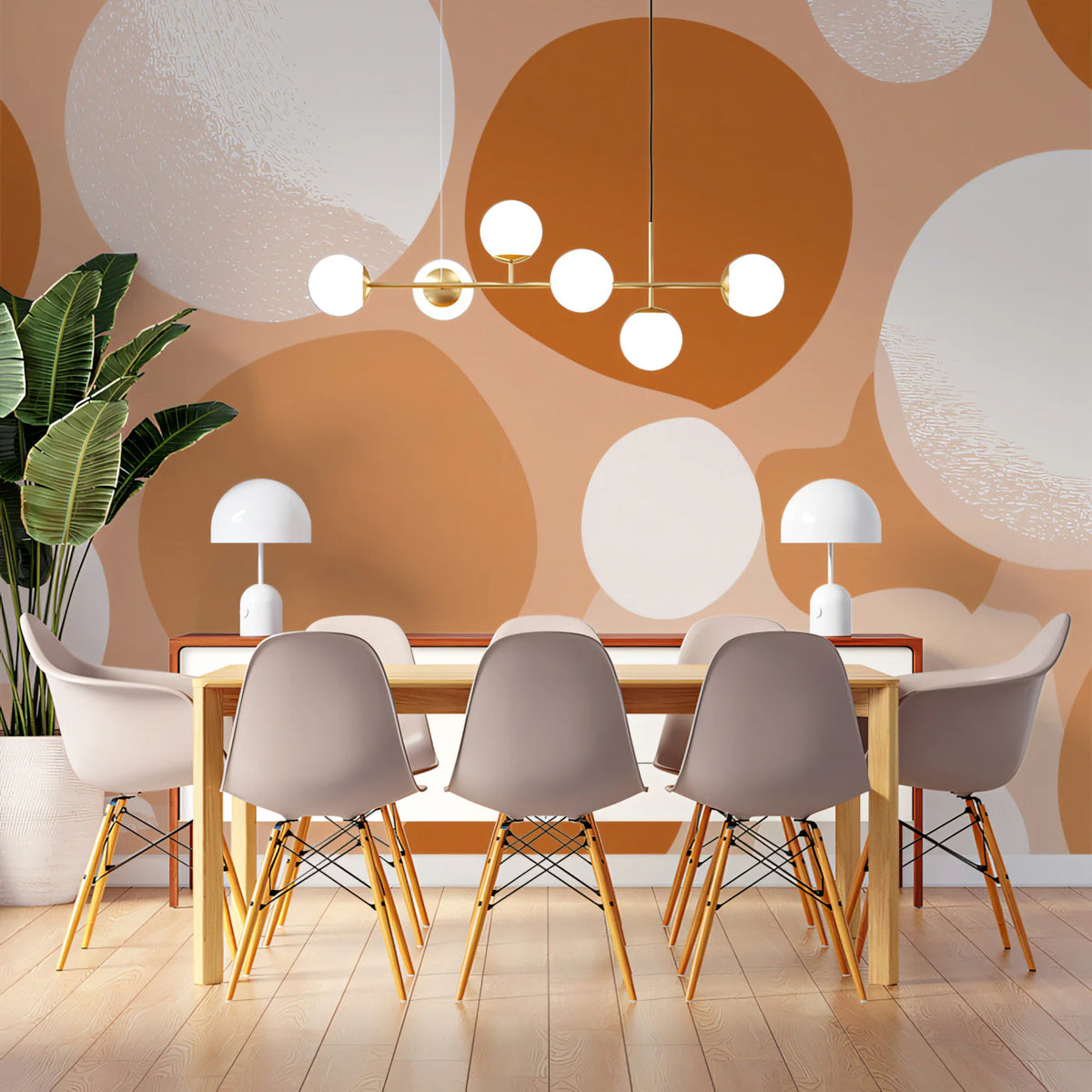 Abstract Pebble Mural Wallpaper — Warm Earthy Organic Tones Mural Wallpaper - pure wallpaper artwork